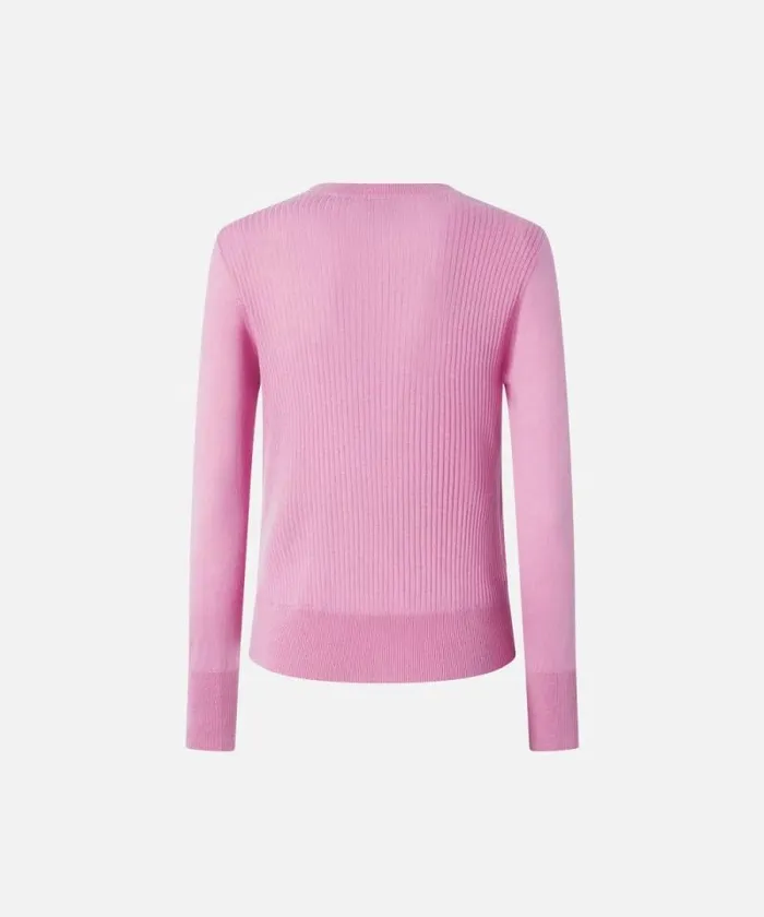 Women Knitwear Pinko Wool Sweater With Side Buttons Fuchsia Pink Women Knitwear Pinko Wool Sweater With Side Buttons Fuchsia Pink