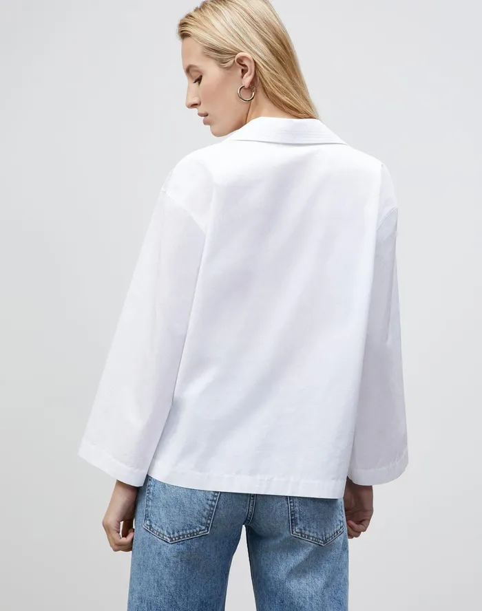 Women Lafayette 148 New York Blouses and Shirts PlusSize Dales Shirt In Italian Sculpted KindCotton White3