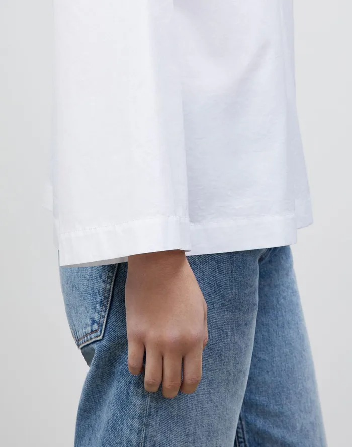 Women Lafayette 148 New York Blouses and Shirts PlusSize Dales Shirt In Italian Sculpted KindCotton White3
