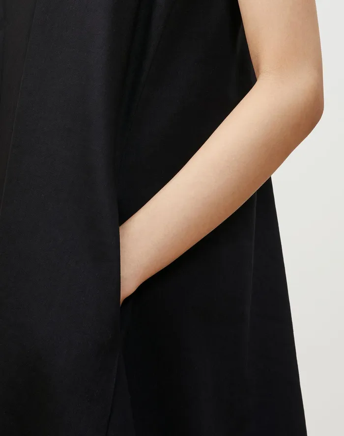 Women Lafayette 148 New York Dresses Hartley Convertible Dress In Aria Linen Black