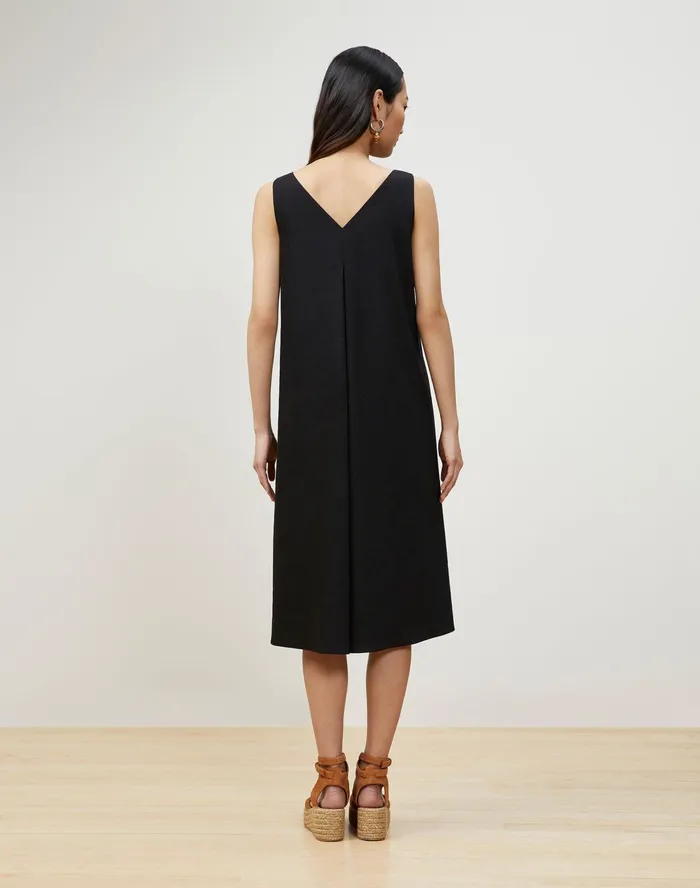 Women Lafayette 148 New York Dresses Petite Hartley Convertible Dress In Aria Linen Black