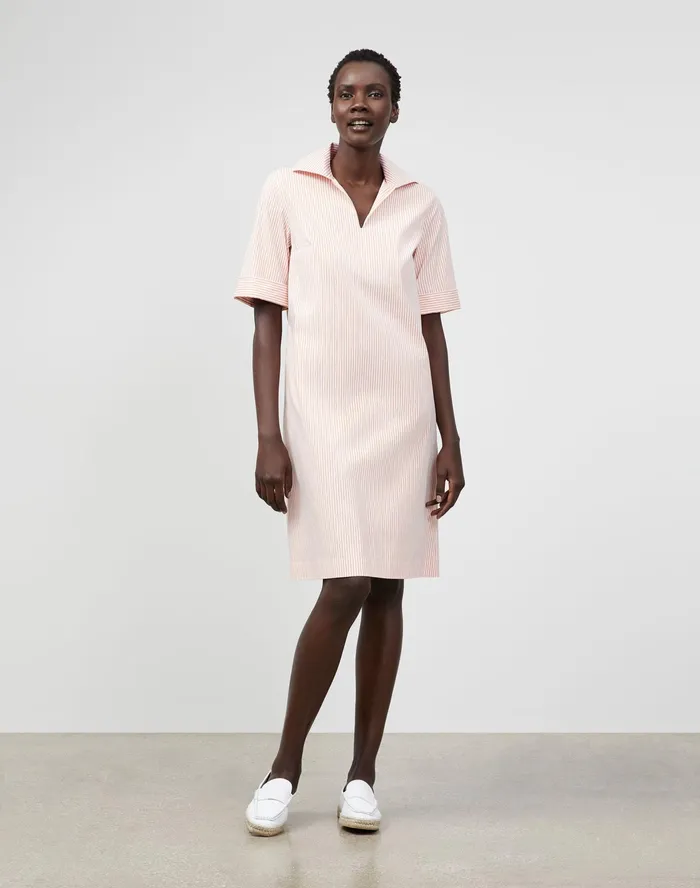 Women Lafayette 148 New York Dresses PlusSize Andie Dress In Kindcotton Courtland Stripe Tanned Coral Multi Women Lafayette 148 New York Dresses PlusSize Andie Dress In Kindcotton Courtland Stripe Tanned Coral Multi