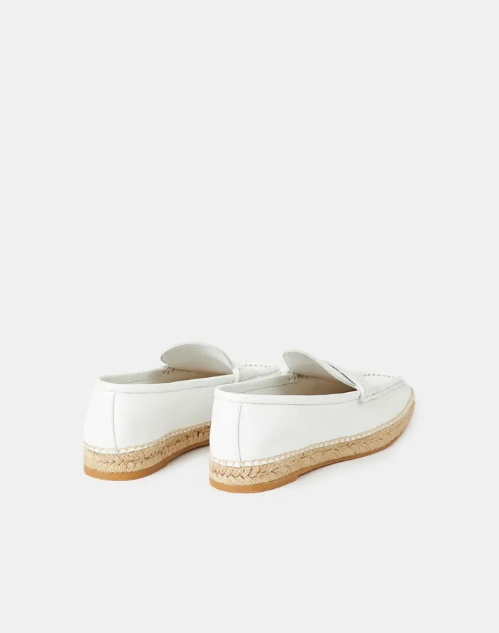 Women Lafayette 148 New York Flats Meline Espadrille Loafer In Nappa Leather White