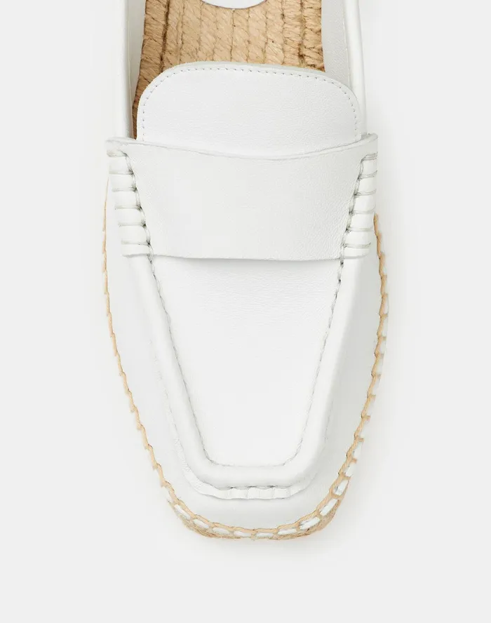 Women Lafayette 148 New York Flats Meline Espadrille Loafer In Nappa Leather White