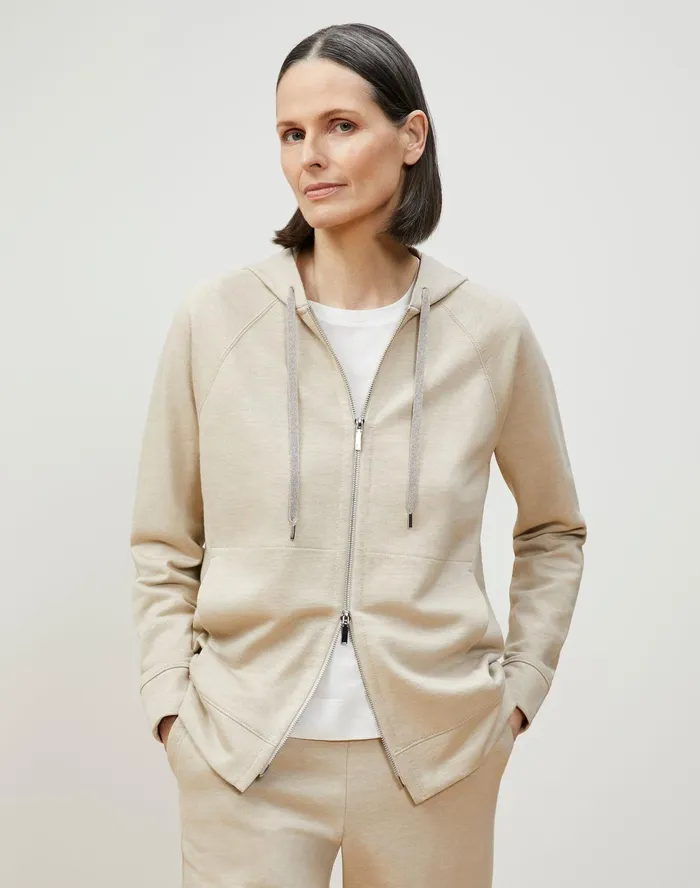Women Lafayette 148 New York Jackets and Blazers Nomi Jacket In Italian CottonLinen Terry Papyrus