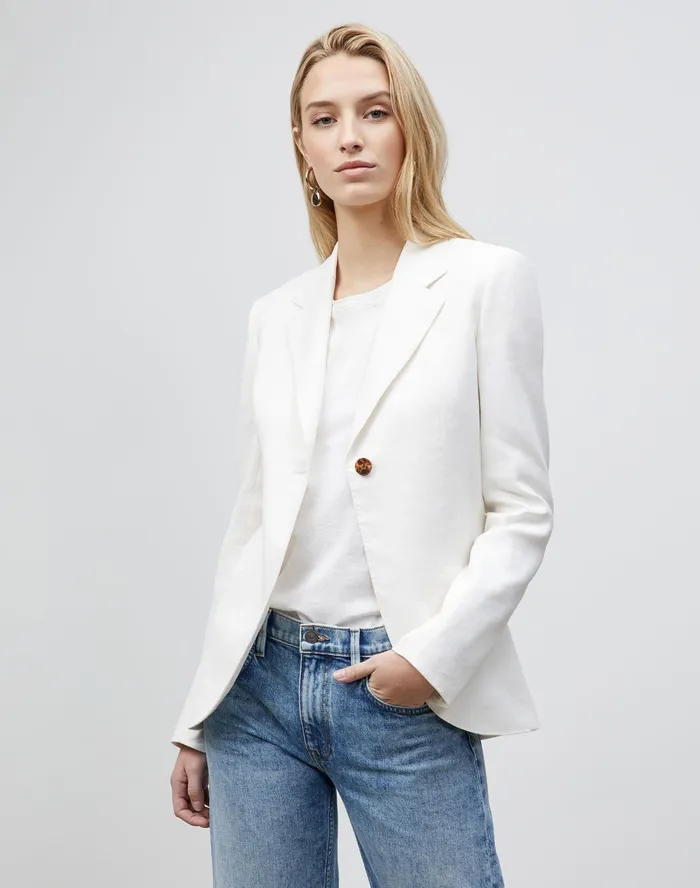 Women Lafayette 148 New York Jackets and Blazers PlusSize Fae Blazer In Granular Weave Cloud Women Lafayette 148 New York Jackets and Blazers PlusSize Fae Blazer In Granular Weave Cloud