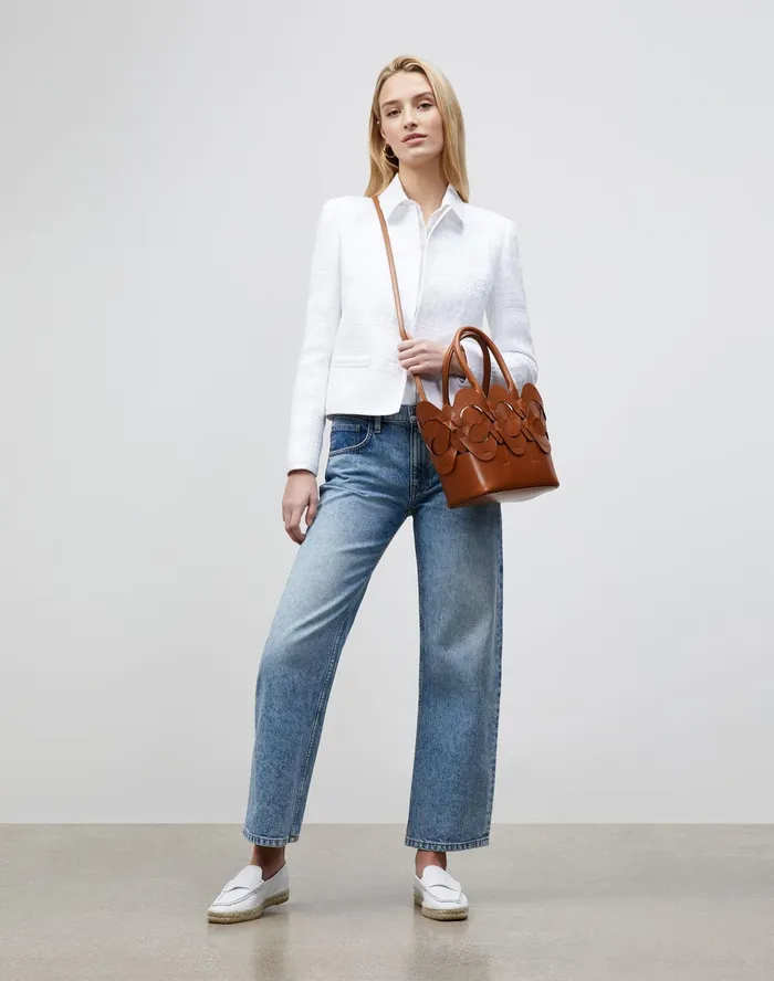 Women Lafayette 148 New York Jackets and Blazers PlusSize Kade Jacket In Mixed Stitch Tweed White