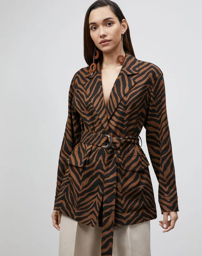 Women Lafayette 148 New York Jackets and Blazers PlusSize Valeria Jacket In Zevron Print Granular Weave Mahogany Multi Women Lafayette 148 New York Jackets and Blazers PlusSize Valeria Jacket In Zevron Print Granular Weave Mahogany Multi