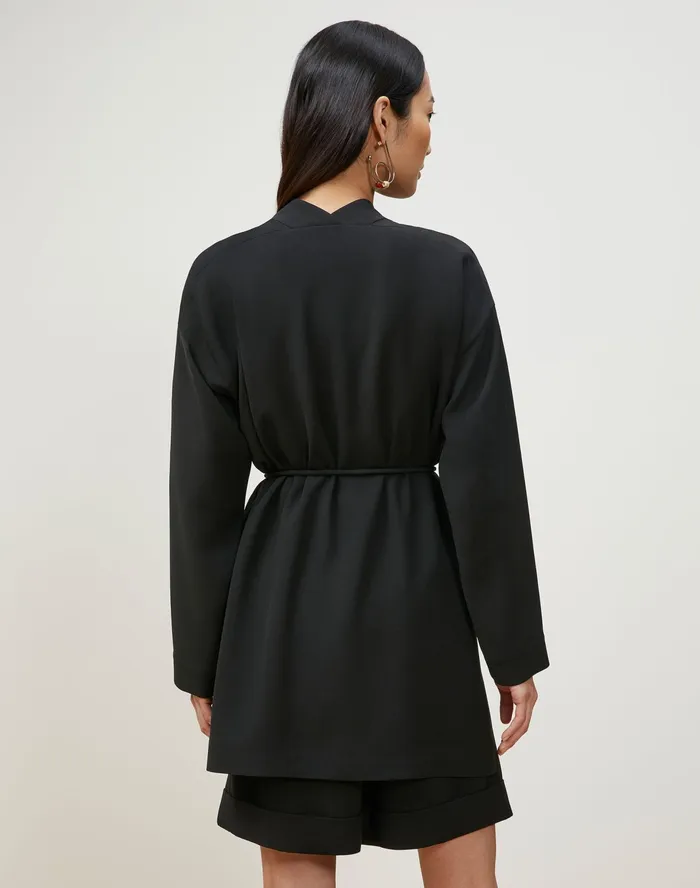 Women Lafayette 148 New York Jackets and Blazers Reese Jacket In Finesse Crepe Black