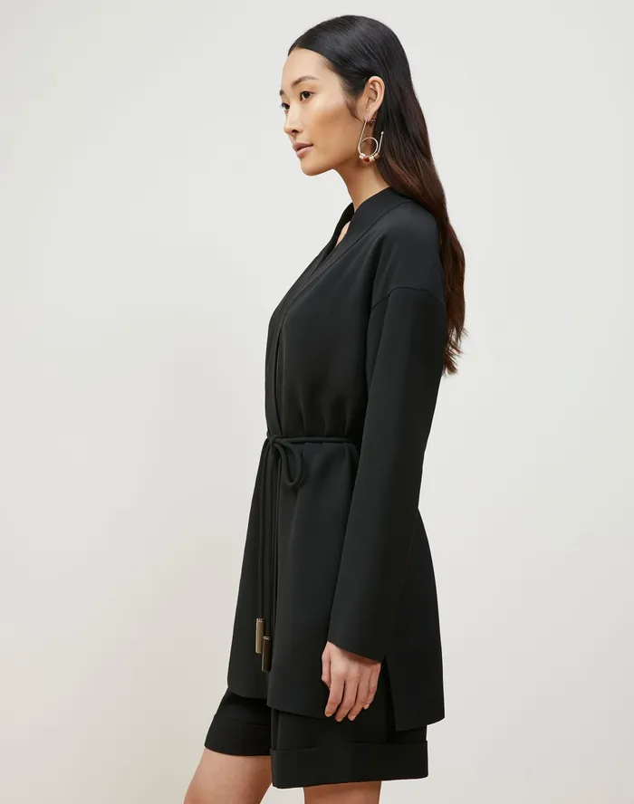 Women Lafayette 148 New York Jackets and Blazers Reese Jacket In Finesse Crepe Black