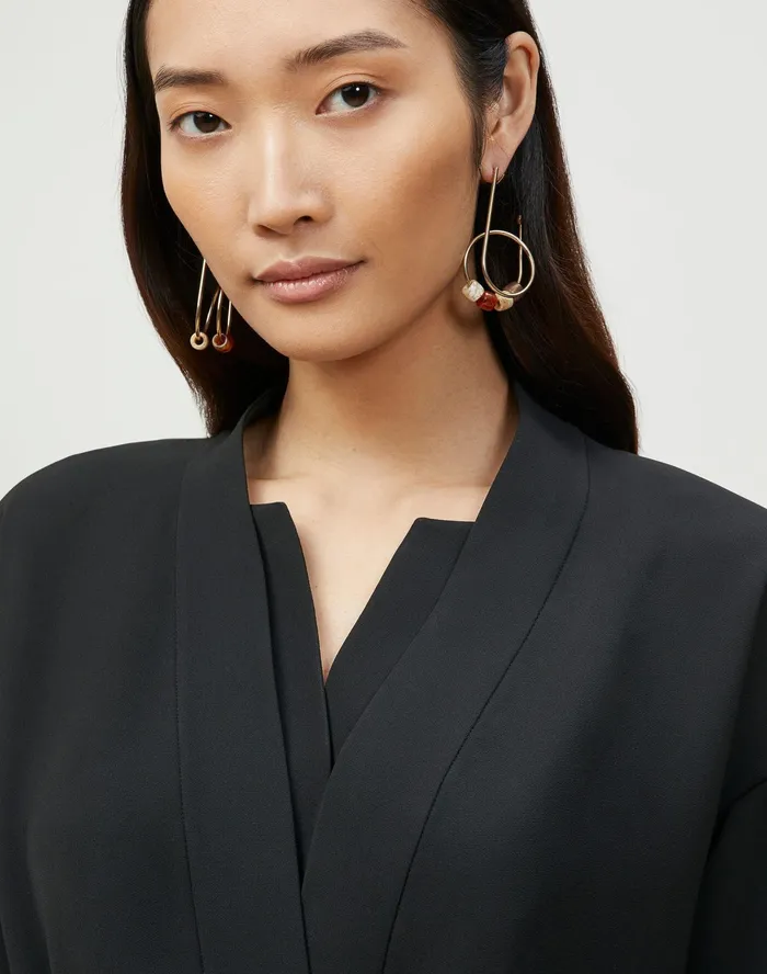 Women Lafayette 148 New York Jackets and Blazers Reese Jacket In Finesse Crepe Black