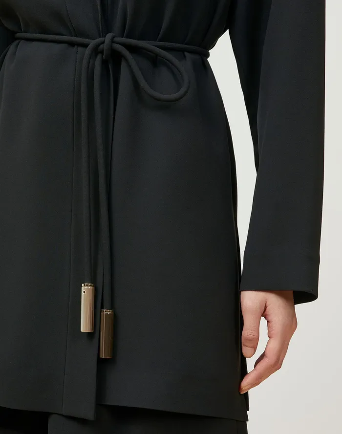 Women Lafayette 148 New York Jackets and Blazers Reese Jacket In Finesse Crepe Black