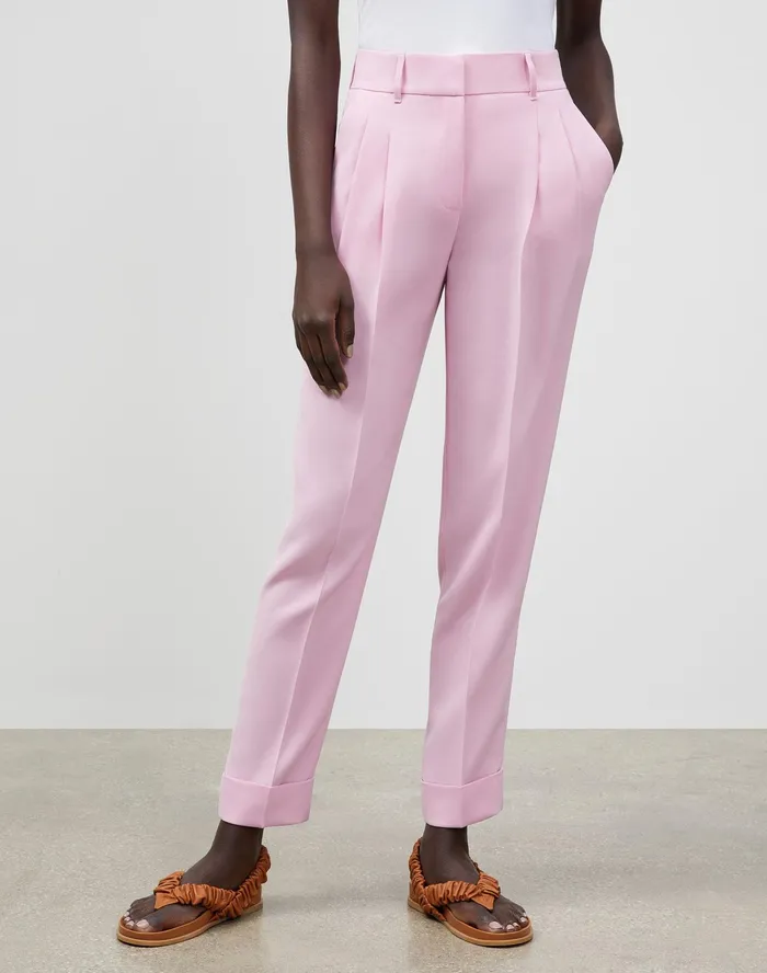 Women Lafayette 148 New York Pants and Shorts Petite Ellis Pleated Pant In Finesse Crepe Dahlia Women Lafayette 148 New York Pants and Shorts Petite Ellis Pleated Pant In Finesse Crepe Dahlia