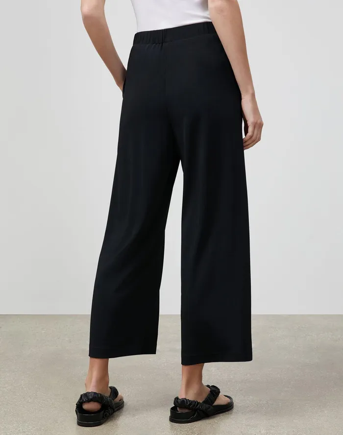 Women Lafayette 148 New York Pants and Shorts PlusSize Riverside Cropped Pant In Midweight Matte Jersey Black