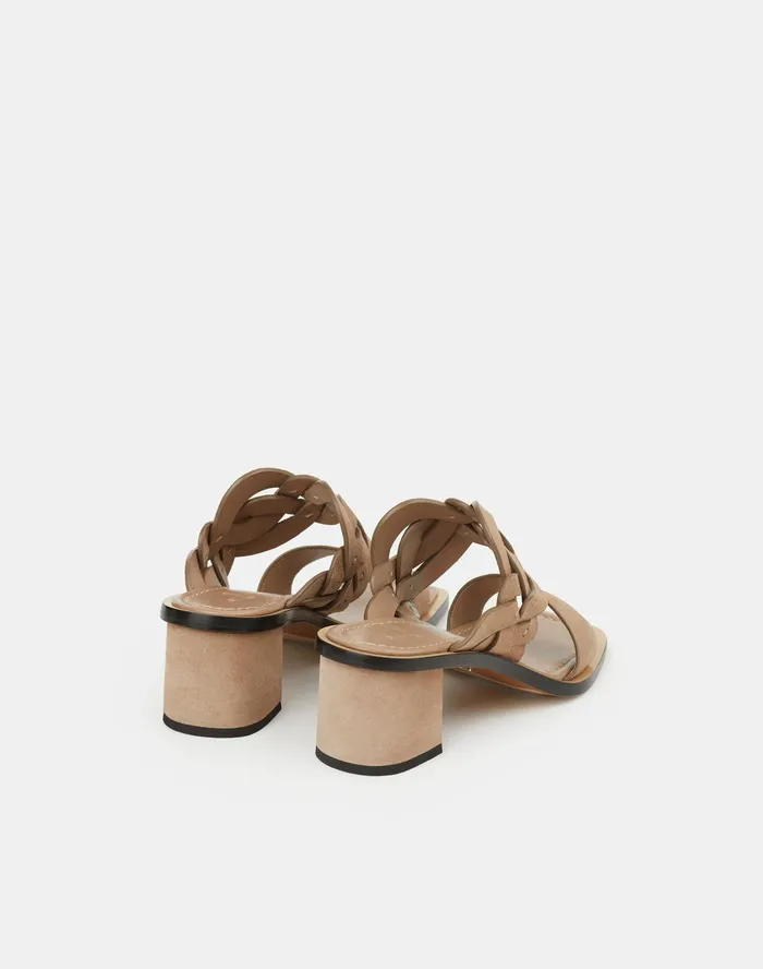 Women Lafayette 148 New York Sandals Jules 8 Knot Sandal In Suede Smoked Taupe