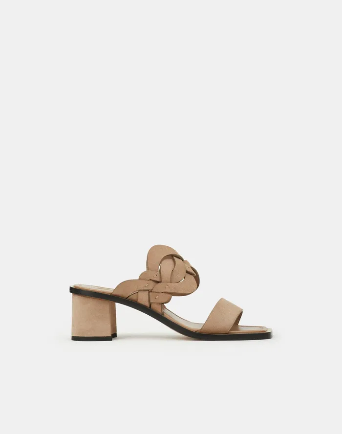 Women Lafayette 148 New York Sandals Jules 8 Knot Sandal In Suede Smoked Taupe