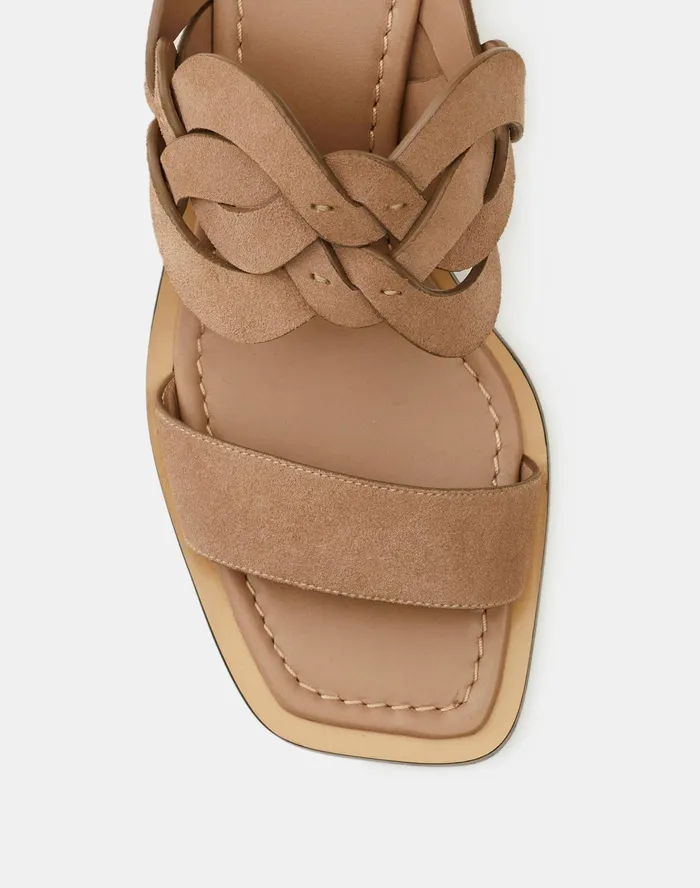 Women Lafayette 148 New York Sandals Jules 8 Knot Sandal In Suede Smoked Taupe