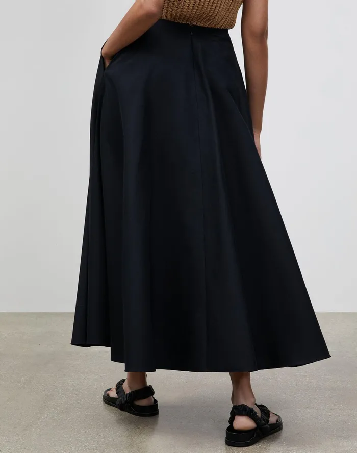Women Lafayette 148 New York Skirts Petite Helena Skirt In Classic Stretch Cotton Black