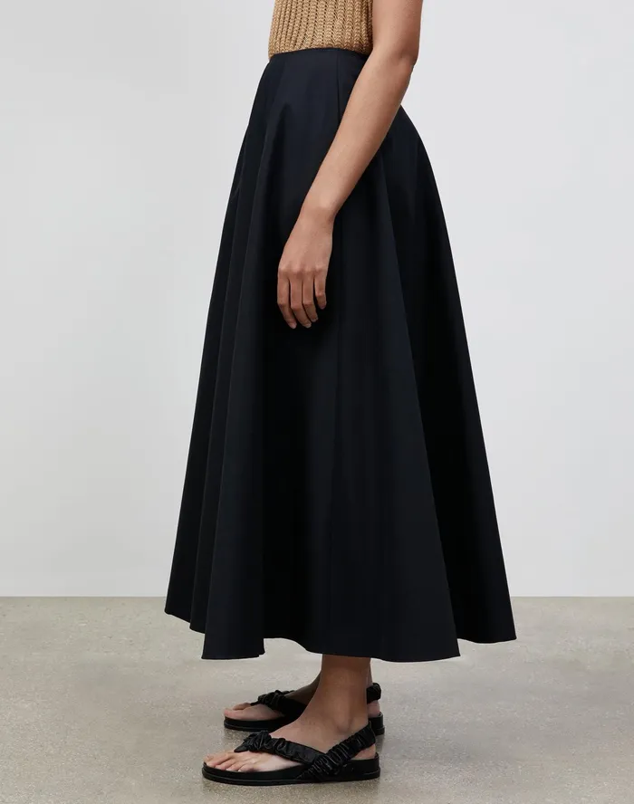 Women Lafayette 148 New York Skirts Petite Helena Skirt In Classic Stretch Cotton Black