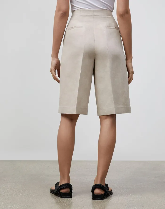 Women Lafayette 148 New York Suits Ryerson Bermuda Short In Coastal Cloth Soft Smoked Taupe
