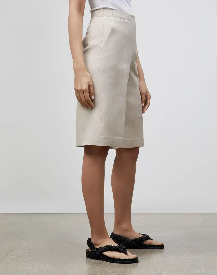 Women Lafayette 148 New York Suits Ryerson Bermuda Short In Coastal Cloth Soft Smoked Taupe