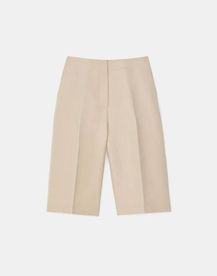 Women Lafayette 148 New York Suits Ryerson Bermuda Short In Coastal Cloth Soft Smoked Taupe