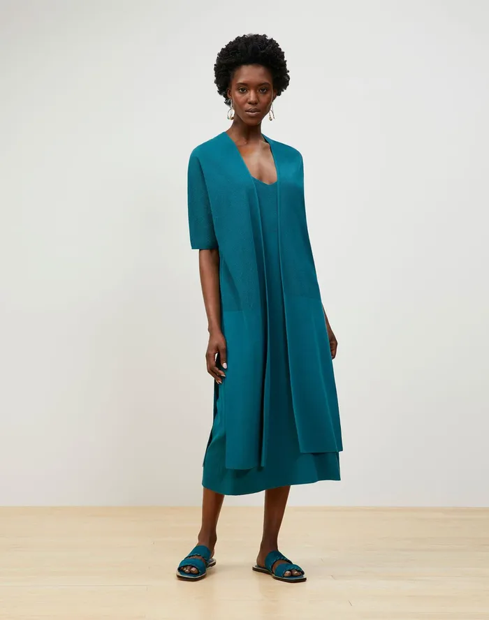 Women Lafayette 148 New York Sweaters Cotton Crepe Open Front Cardigan Deep Lagoon Women Lafayette 148 New York Sweaters Cotton Crepe Open Front Cardigan Deep Lagoon