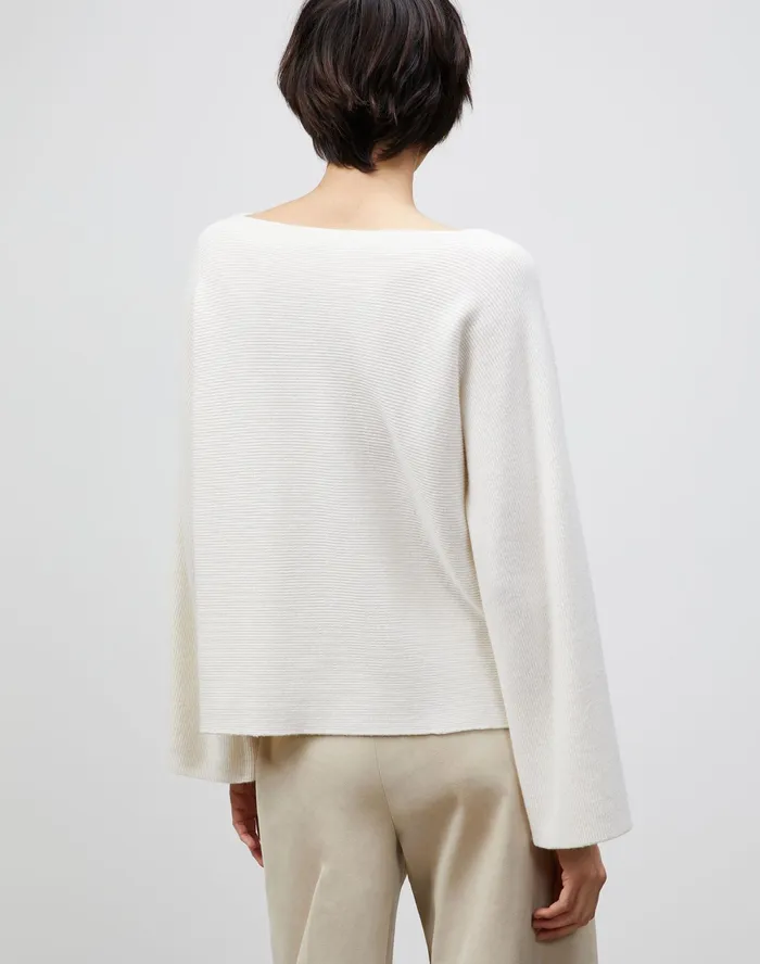 Women Lafayette 148 New York Sweaters KindCashmere Bateau Neck Sweater Cloud