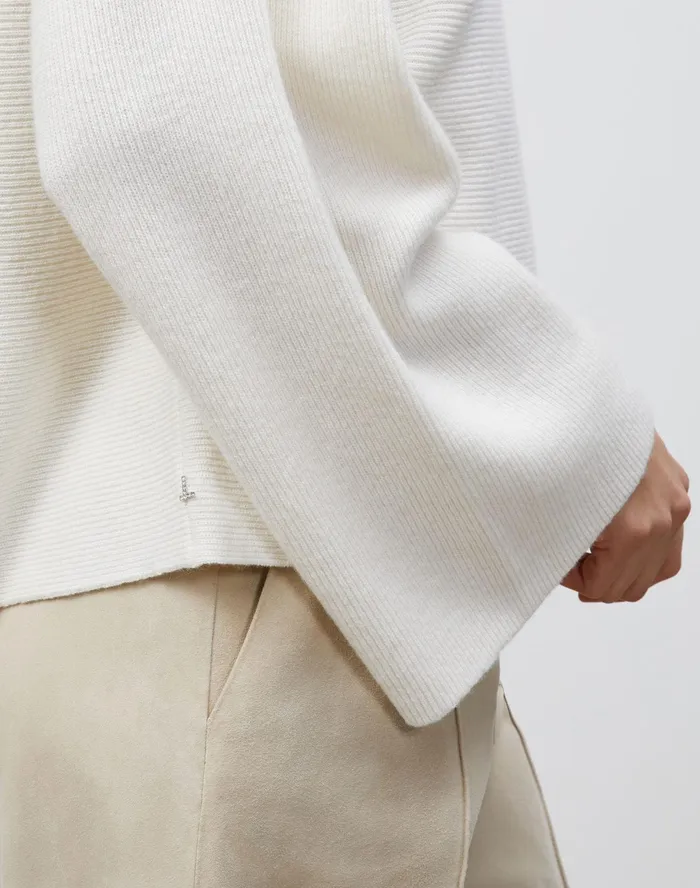 Women Lafayette 148 New York Sweaters KindCashmere Bateau Neck Sweater Cloud