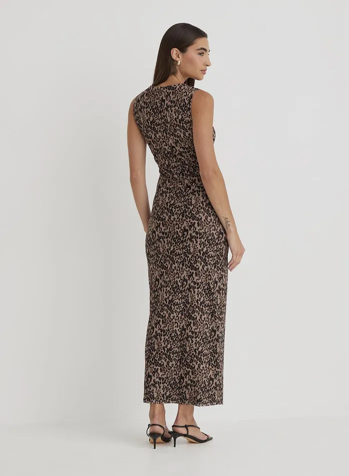 Women Leopard Print Mesh Maxi Dress Derry 4th and Reckless Dresses