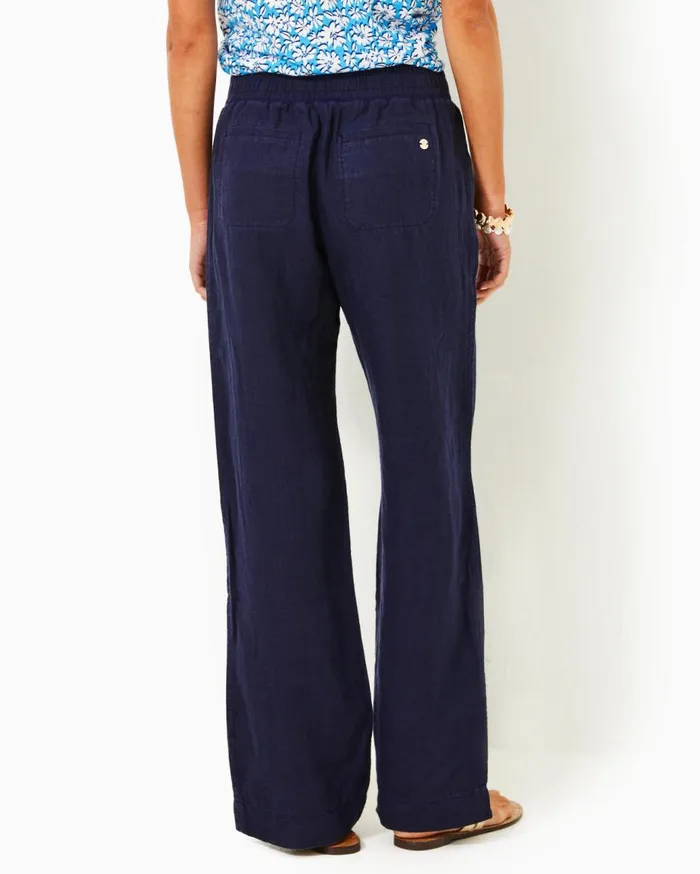 Women Lilly Pulitzer Bottoms 31034 Deri Linen Palazzo Pant True Navy X True Navy Women Lilly Pulitzer Bottoms 31034 Deri Linen Palazzo Pant True Navy X True Navy