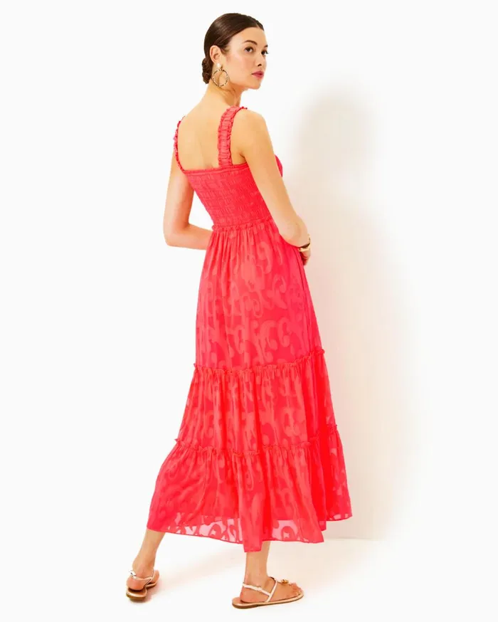 Women Lilly Pulitzer Dresses Ameilia Elbow Sleeve Midi Dress Low Tide Navy Bouquet All Day Engineered Woven Dress Women Lilly Pulitzer Dresses Ameilia Elbow Sleeve Midi Dress Low Tide Navy Bouquet All Day Engineered Woven Dress