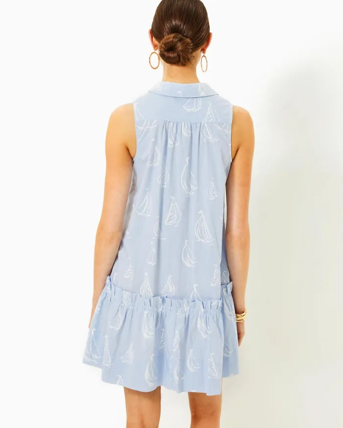 Women Lilly Pulitzer Dresses Caylinn Sleeveless Popover Shirt Dress Resort White A Lil Nauti Pigment Print Women Lilly Pulitzer Dresses Caylinn Sleeveless Popover Shirt Dress Resort White A Lil Nauti Pigment Print