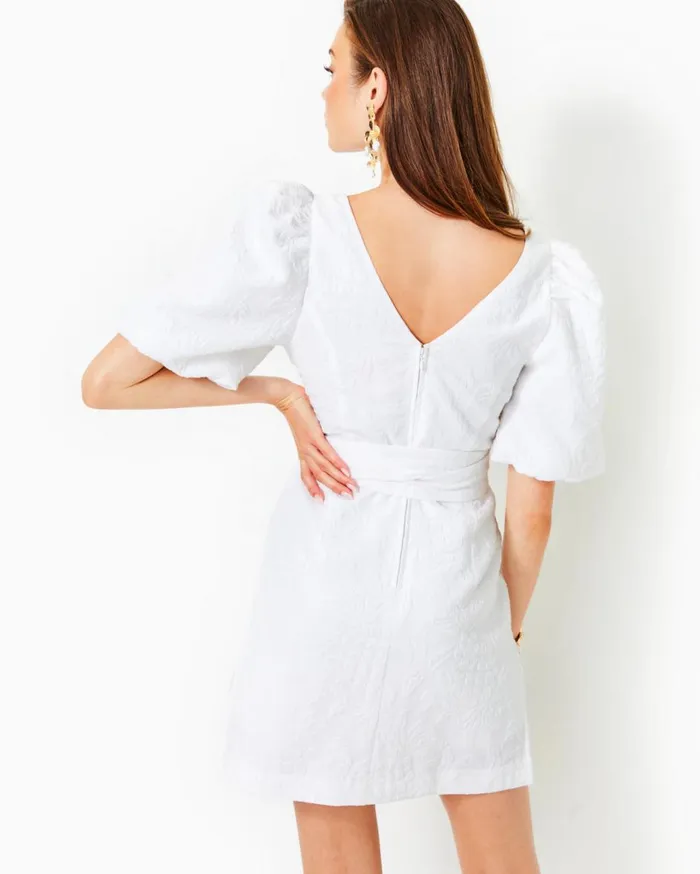 Women Lilly Pulitzer Dresses Kirrabelle Short Sleeve Romper Resort White Pineapple Pucker Jacquard Women Lilly Pulitzer Dresses Kirrabelle Short Sleeve Romper Resort White Pineapple Pucker Jacquard