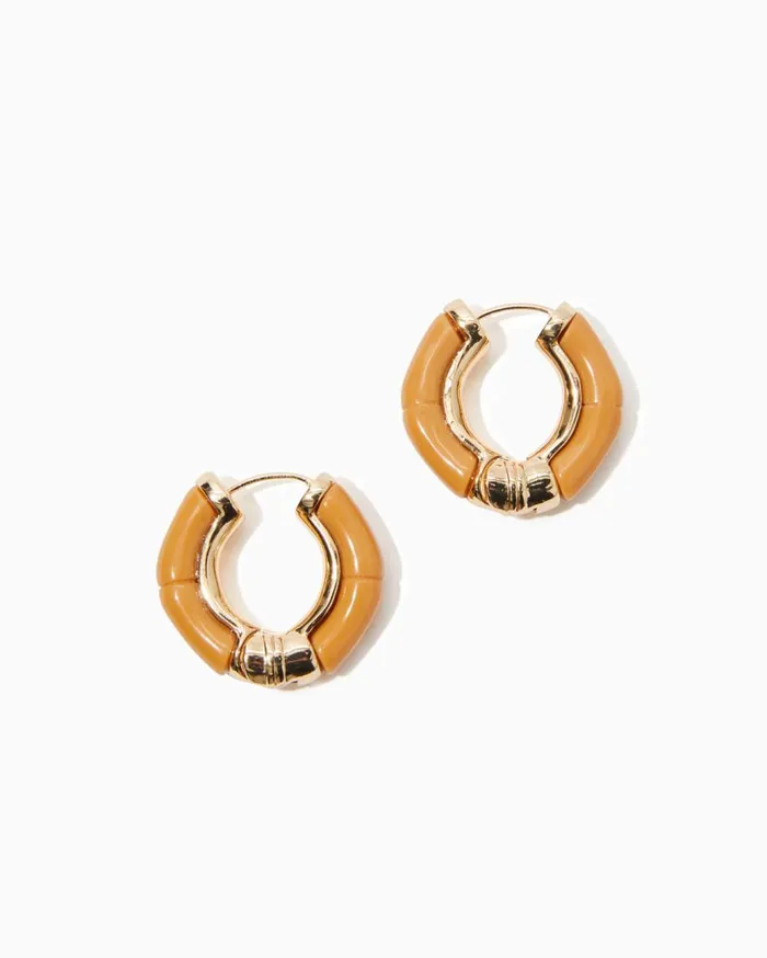 Women Lilly Pulitzer Jewelry Oyster Bay Hoop Earrings Rattan