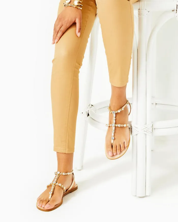 Women Lilly Pulitzer Shoes Abbi Leather Sandal Gold Metallic Women Lilly Pulitzer Shoes Abbi Leather Sandal Gold Metallic
