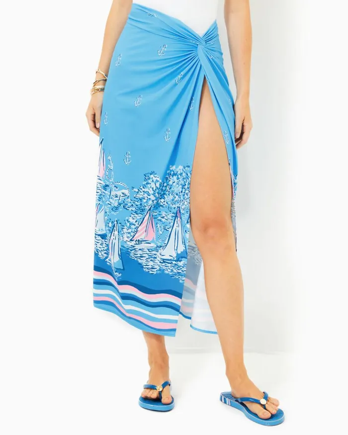 Women Lilly Pulitzer Swim Leevy Sarong CoverUp Lunar Blue A Lil Nauti Engineered Coverup Women Lilly Pulitzer Swim Leevy Sarong CoverUp Lunar Blue A Lil Nauti Engineered Coverup