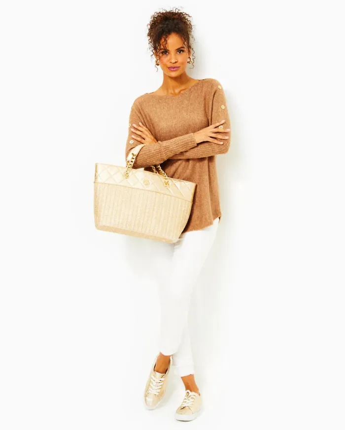 Women Lilly Pulitzer Tops Arna Pullover Sweater Heathered Rattan Women Lilly Pulitzer Tops Arna Pullover Sweater Heathered Rattan