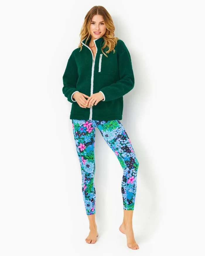 Women Lilly Pulitzer Tops Joyce Sherpa Jacket Evergreen Women Lilly Pulitzer Tops Joyce Sherpa Jacket Evergreen