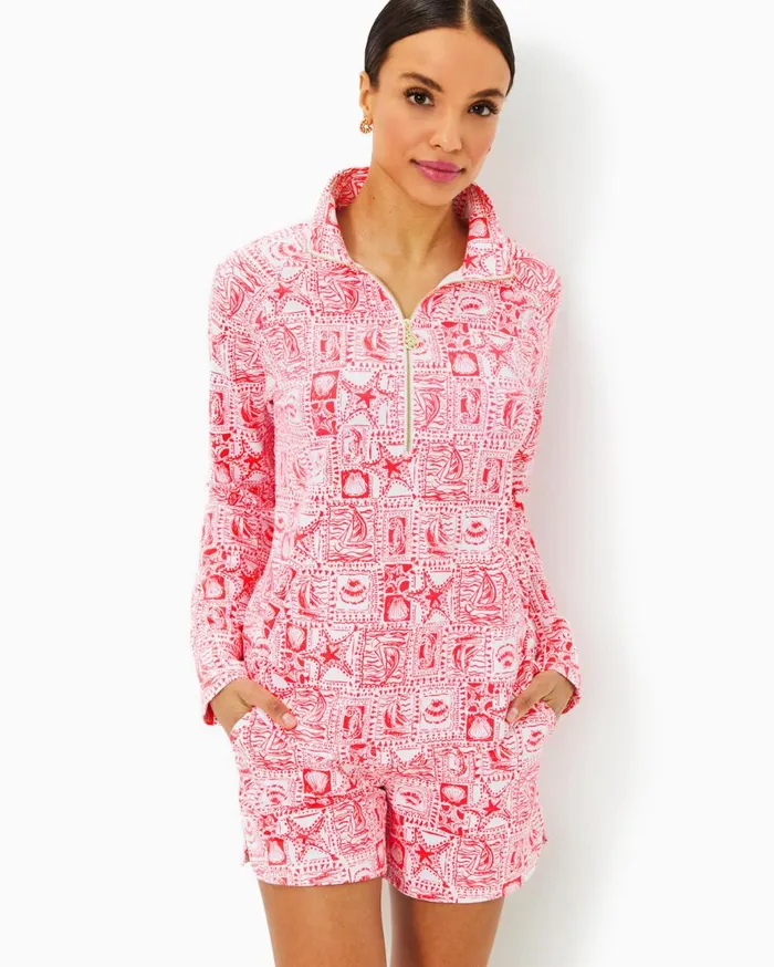 Women Lilly Pulitzer Tops UPF 50 Skipper Popover Mizner Red Seaside Harbour Women Lilly Pulitzer Tops UPF 50 Skipper Popover Mizner Red Seaside Harbour