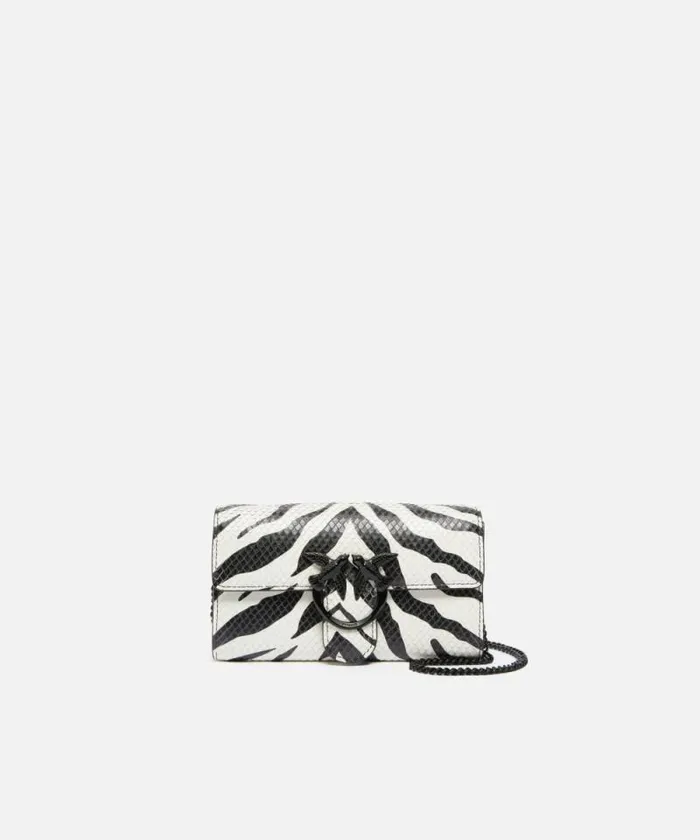 Women Love Bag Icons Pinko Zebrapatterned Wallet With Shoulder Strap Whiteblackcolourblock Women Love Bag Icons Pinko Zebrapatterned Wallet With Shoulder Strap Whiteblackcolourblock