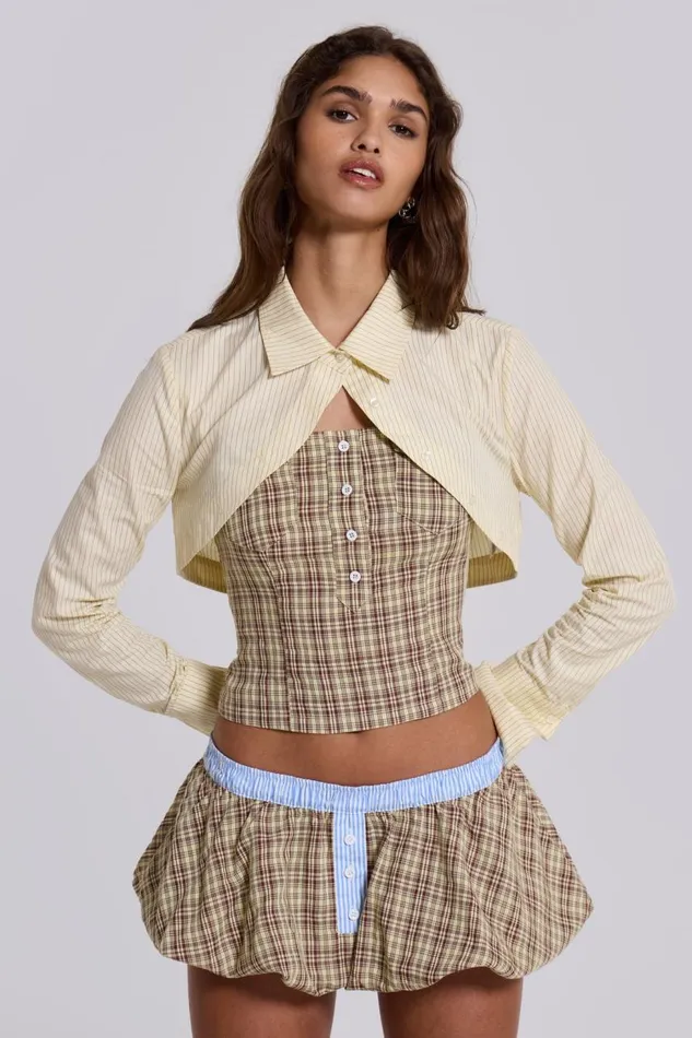 Women Lulu Check Corset Top Jaded London CoOrds
