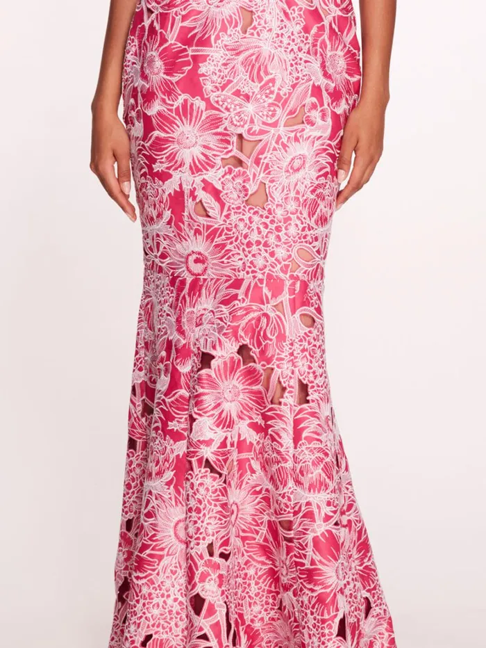 Women Marchesa Dresses Anthousai Gown Fuchsia Ivory Women Marchesa Dresses Anthousai Gown Fuchsia Ivory