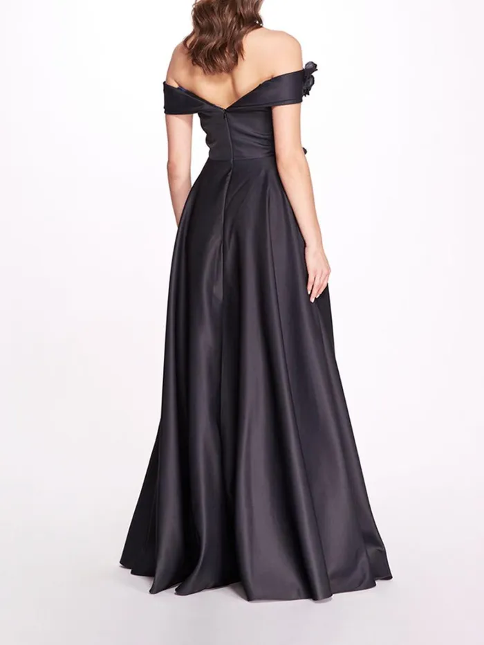 Women Marchesa Dresses Duchess Satin Ball Gown Navy Women Marchesa Dresses Duchess Satin Ball Gown Navy