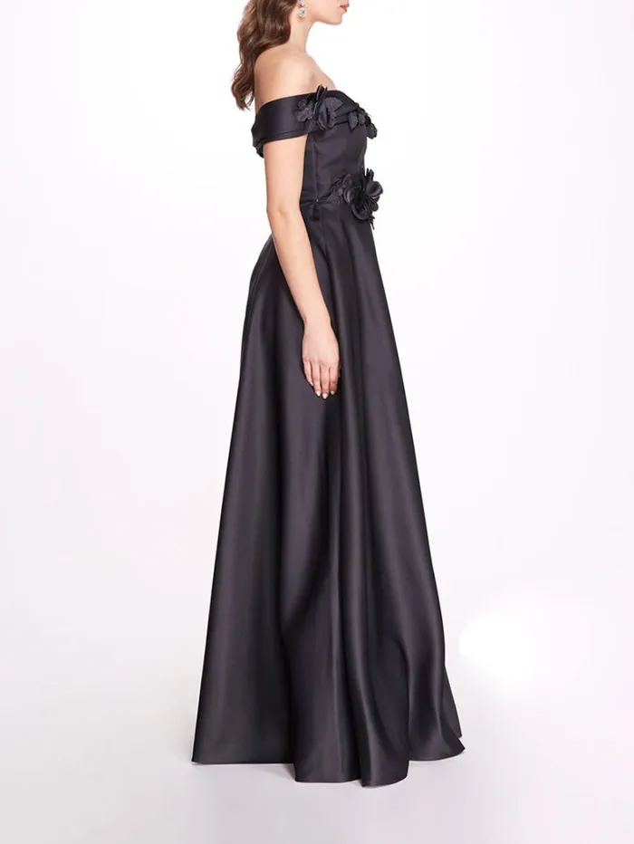 Women Marchesa Dresses Duchess Satin Ball Gown Navy Women Marchesa Dresses Duchess Satin Ball Gown Navy