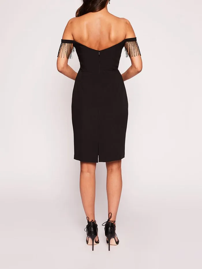 Women Marchesa Dresses Flutter Mini Dress Black