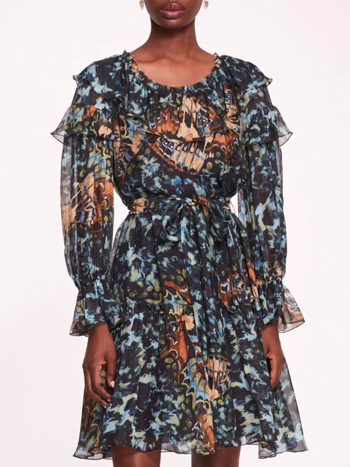 Women Marchesa Dresses Monarch Mini Dress Blue Multi Women Marchesa Dresses Monarch Mini Dress Blue Multi