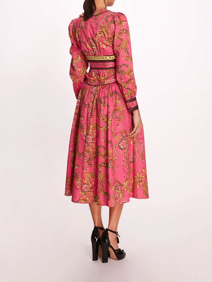 Women Marchesa Dresses Tansy Midi Dress Fuchsia Multi Women Marchesa Dresses Tansy Midi Dress Fuchsia Multi