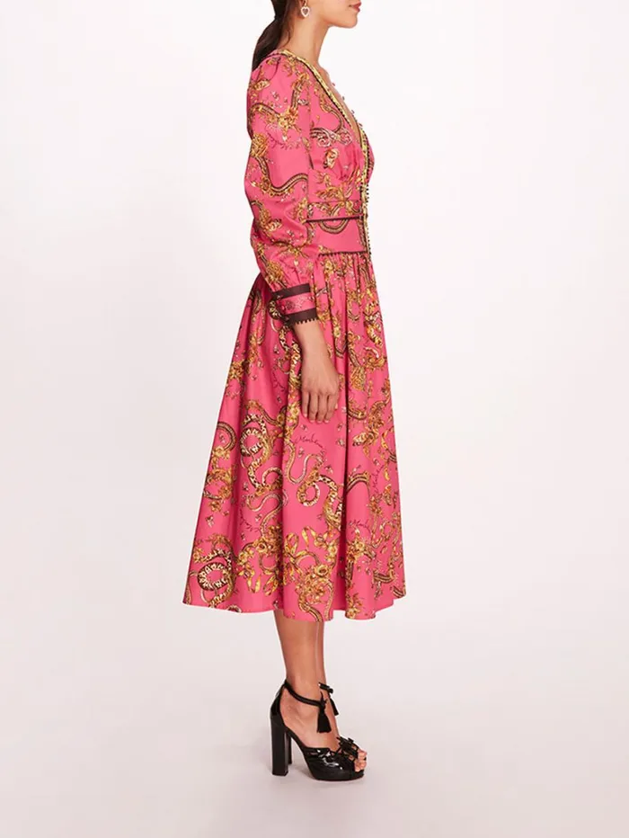 Women Marchesa Dresses Tansy Midi Dress Fuchsia Multi Women Marchesa Dresses Tansy Midi Dress Fuchsia Multi
