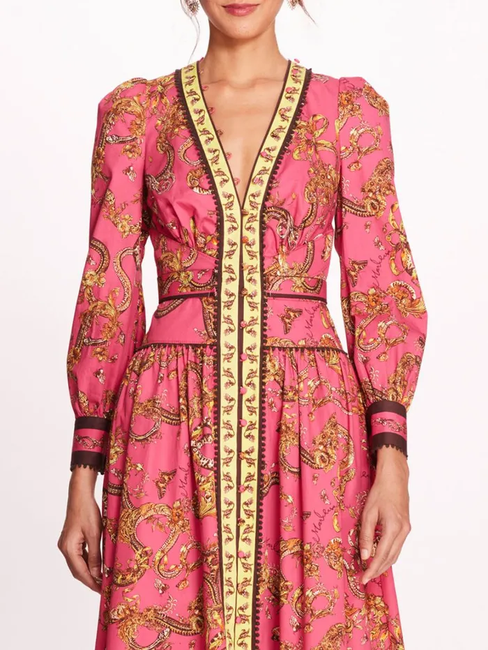 Women Marchesa Dresses Tansy Midi Dress Fuchsia Multi Women Marchesa Dresses Tansy Midi Dress Fuchsia Multi